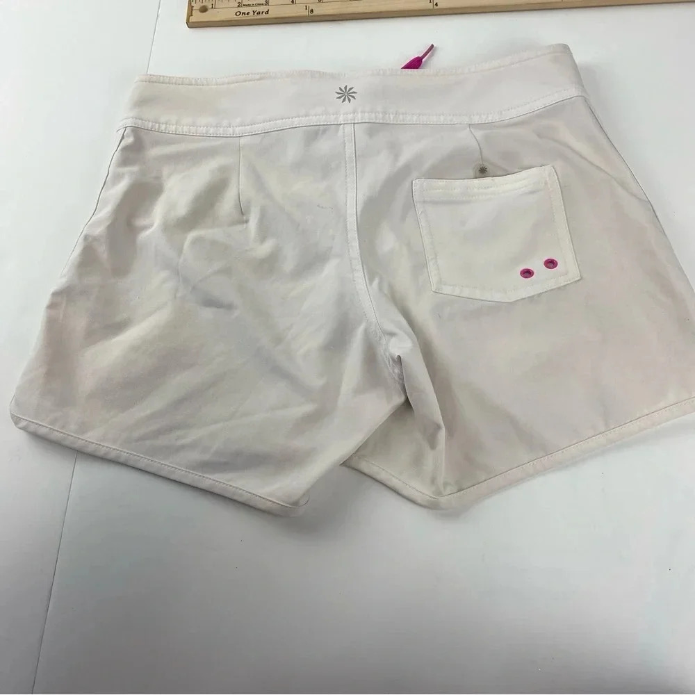 Athleta Womens 4 Swim Shorts Board Shorts White Boho Paisley - Picture 6 of 6
